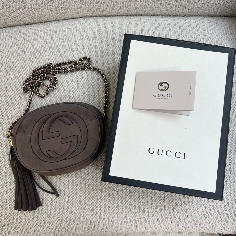 [SOLD] AUTH leather gucci soho crossbody